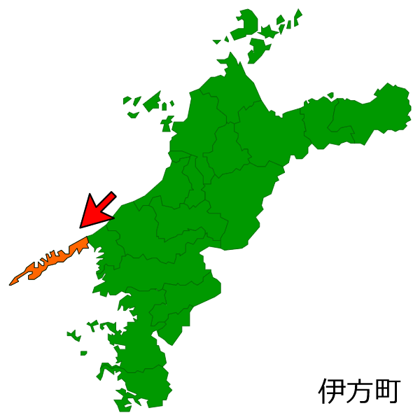 愛媛県伊方町の場所を示す画像
