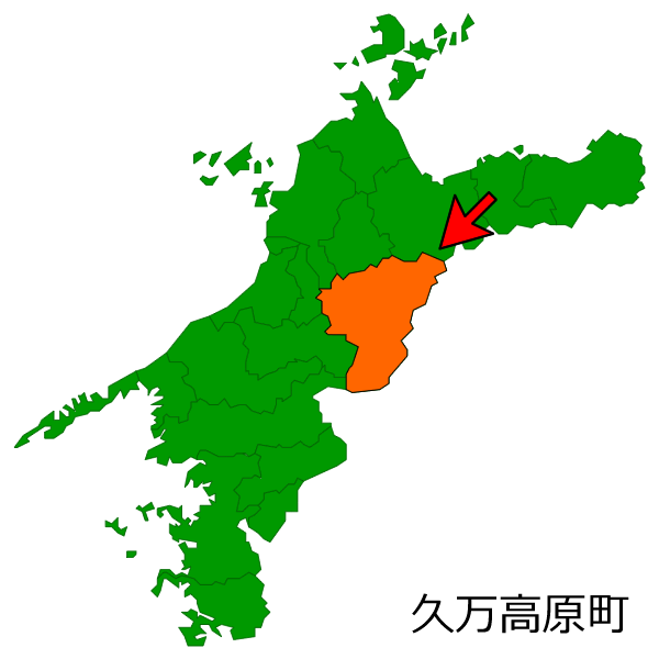 愛媛県久万高原町の場所を示す画像