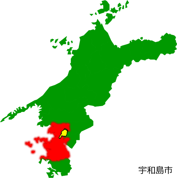 宇和島市の場所を示す画像1