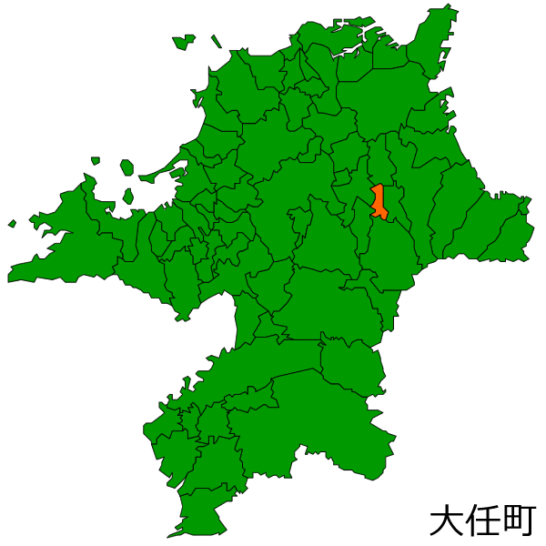 福岡県大任町の場所を示す画像