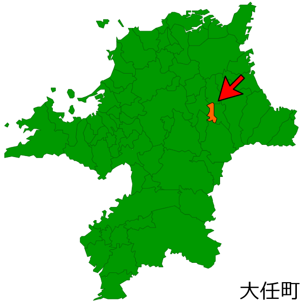 福岡県大任町の場所を示す画像