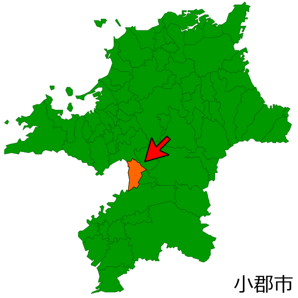 福岡県小郡市の場所を示す画像