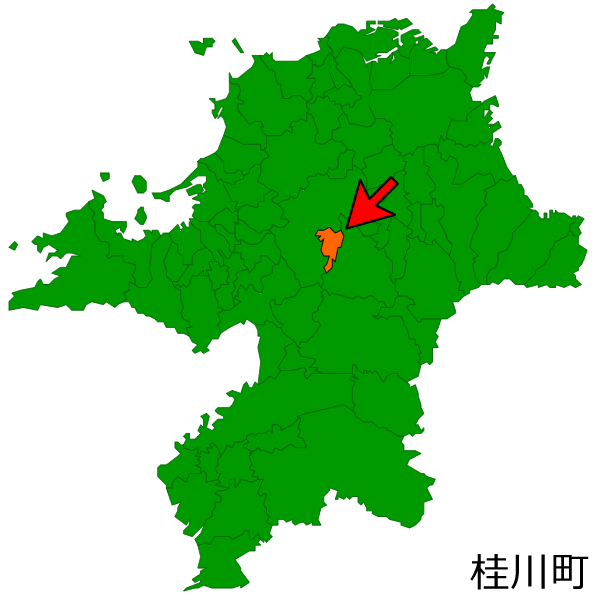 福岡県桂川町の場所を示す画像