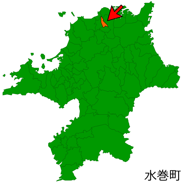 福岡県水巻町の場所を示す画像