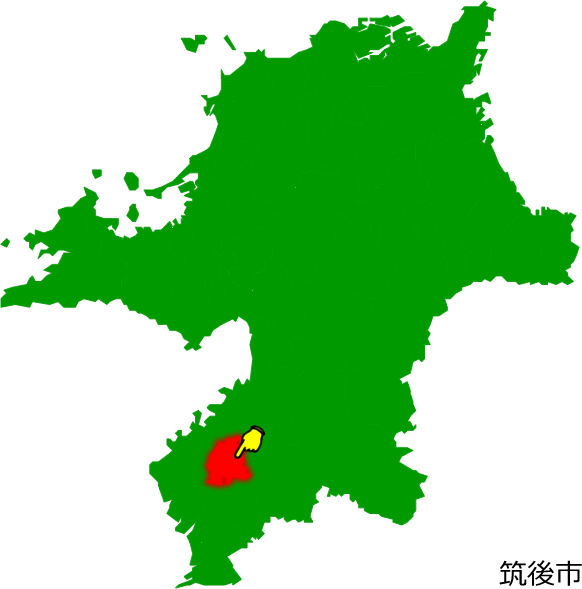 筑後市の場所を示す画像1