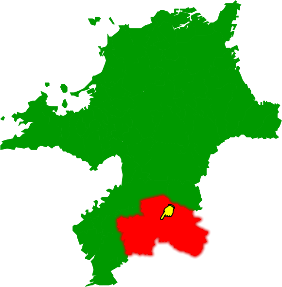 八女市の場所を示す画像2