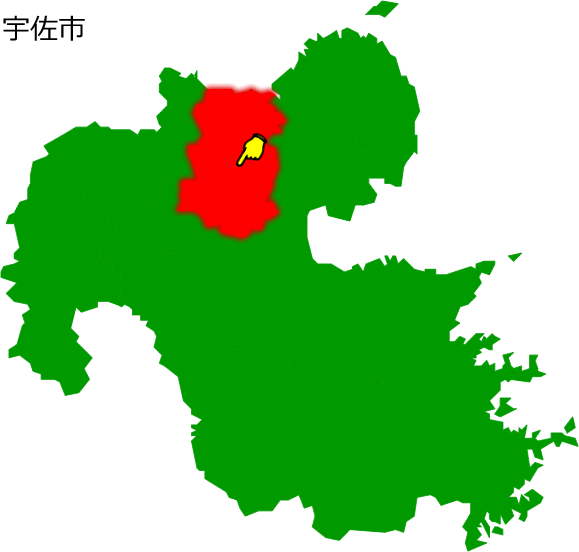 宇佐市の場所を示す画像1