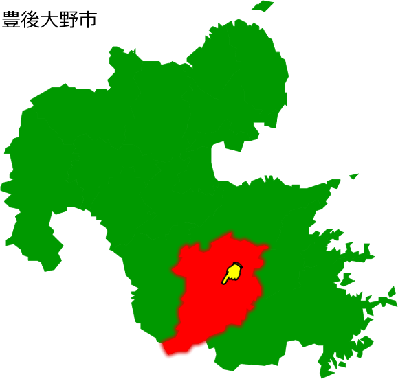 豊後大野市の場所を示す画像1