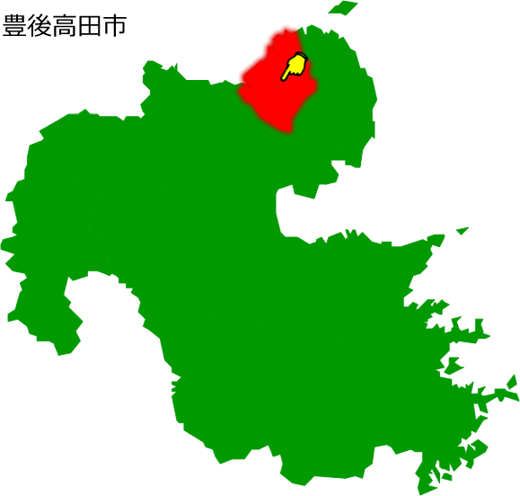 豊後高田市の場所を示す画像1