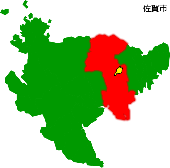 佐賀市の場所を示す画像1