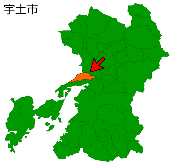 熊本県宇土市の場所を示す画像