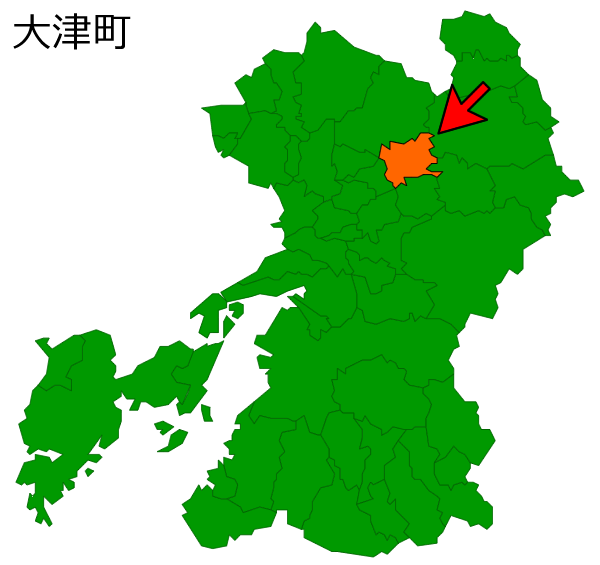 熊本県大津町の場所を示す画像