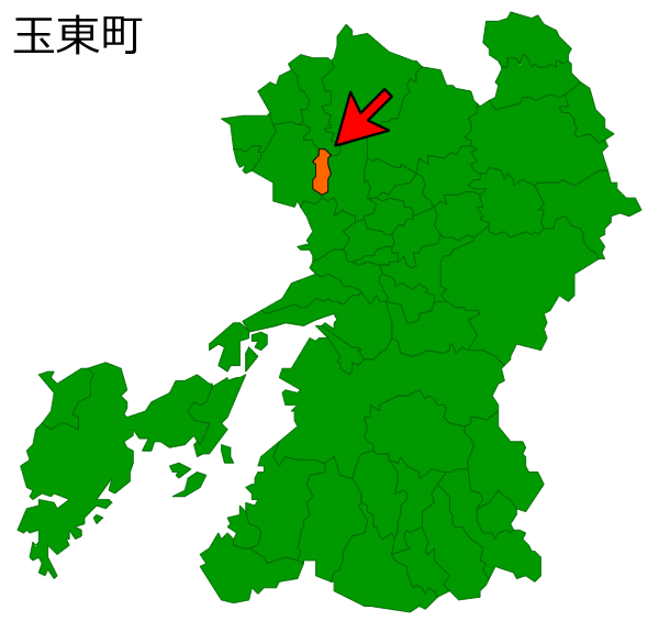 熊本県玉東町の場所を示す画像