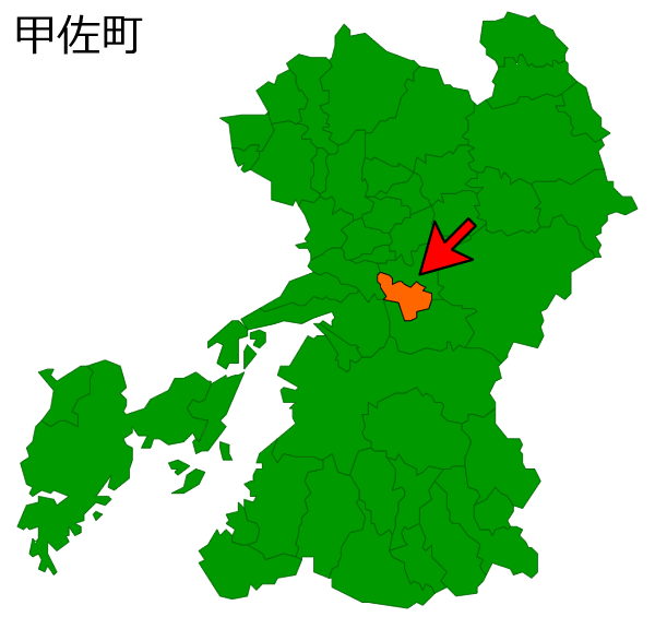 熊本県甲佐町の場所を示す画像