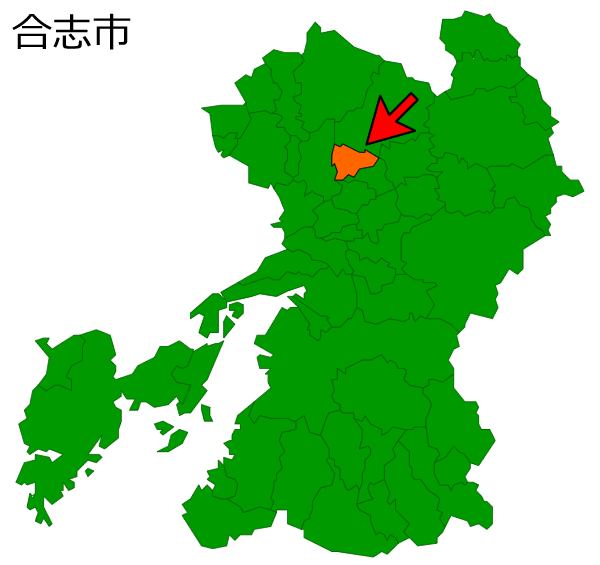 熊本県合志市の場所を示す画像