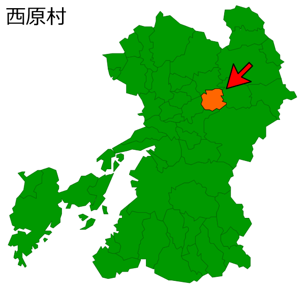 熊本県西原村の場所を示す画像