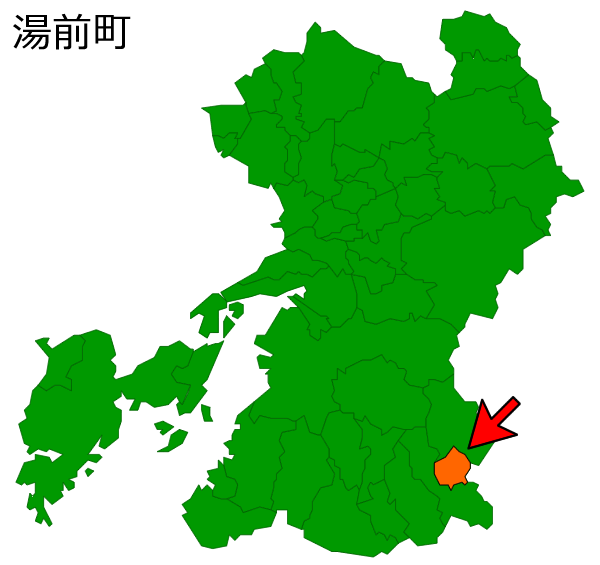 熊本県湯前町の場所を示す画像