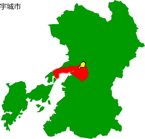 宇城市の場所を示す画像1