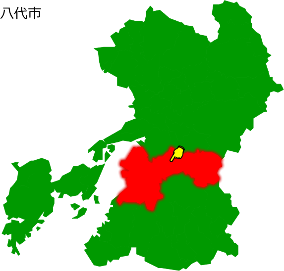 八代市の場所を示す画像1