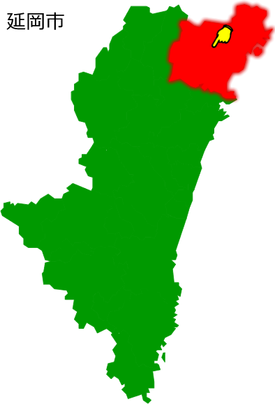 延岡市の場所を示す画像1