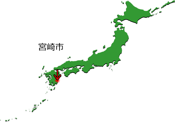 宮崎市の場所を示す画像3