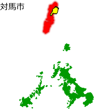 対馬市の場所を示す画像1