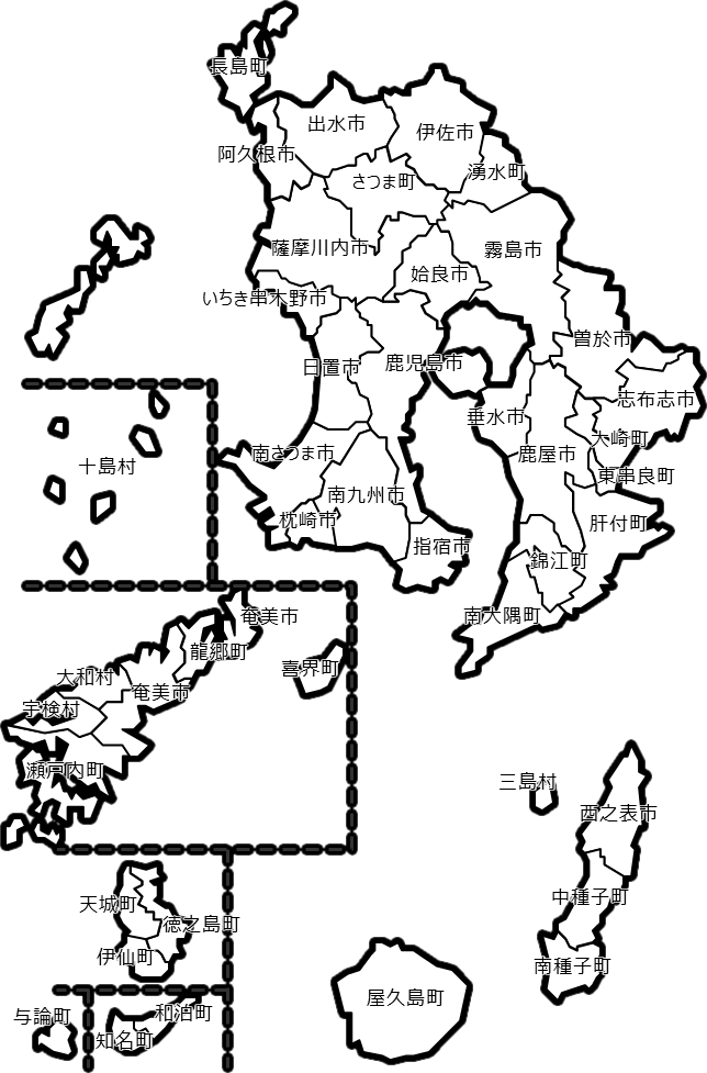 鹿児島県のカラーバリエーション地図画像10