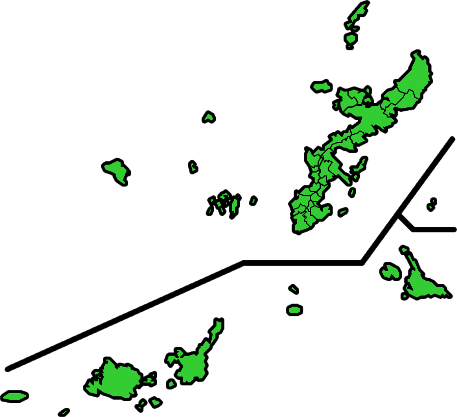 沖縄県のカラーバリエーション地図画像 都道府県の場所画像置場