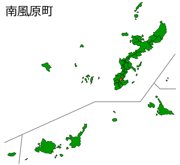 沖縄県南風原町の場所を示す画像
