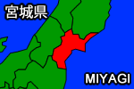 宮城県の地図画像